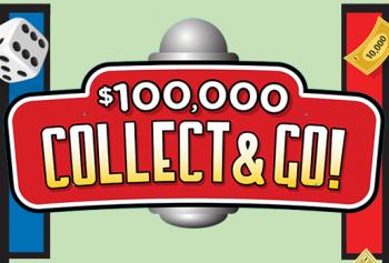 $100,000 Collect & Game with game piece and game board 